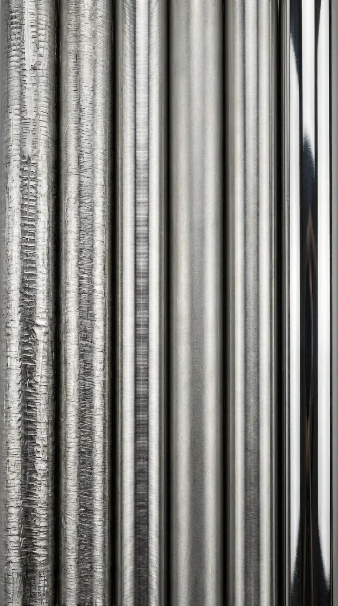 Metallisches Rundmaterial mit verschiedenen Oberflächengüten