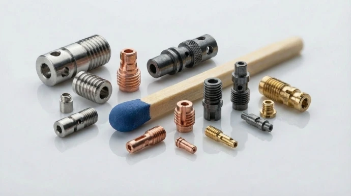 Kleinstdrehteile aus Metall in verschiedenen Geometrien für industrielle Anwendungen