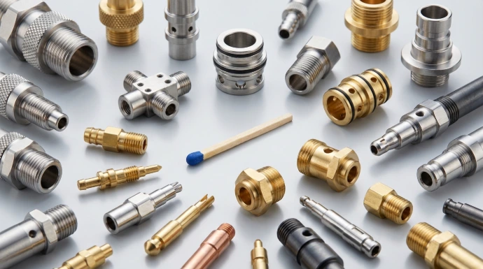 Präzisionsdrehteile aus Metall in verschiedenen Geometrien für industrielle Anwendungen