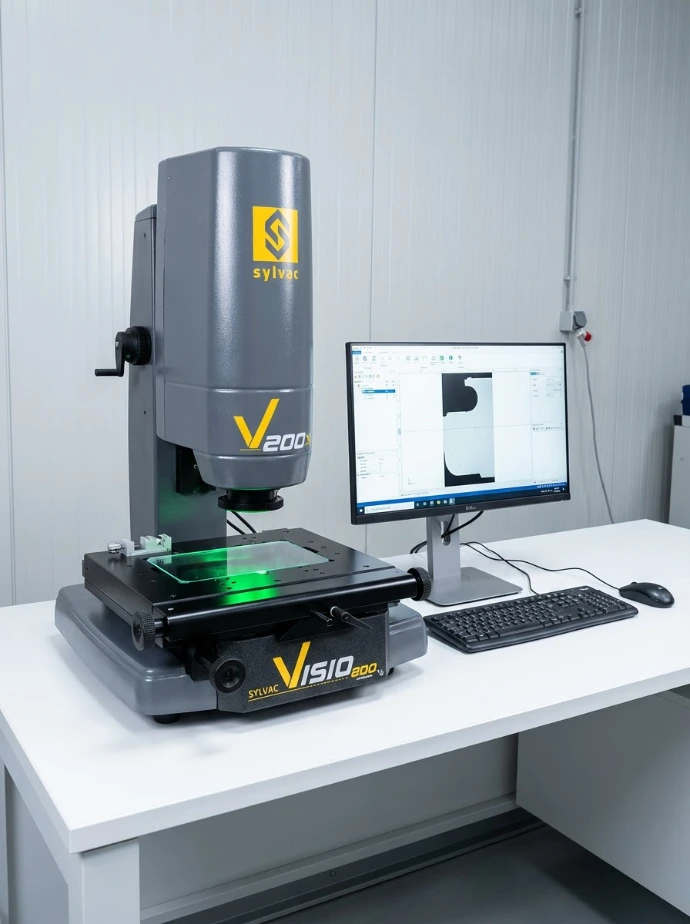 Visio 200 Messsystem von Sylvac zur optischen Prüfung von Drehteilen und Serienbauteilen